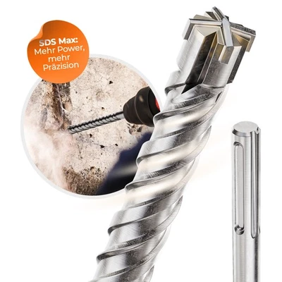 SDS Max Bohrer Kreuzschneide 280-1200mm Länge 12-45 mm Durchmesser Doppelwendel - Bild 1 von 4
