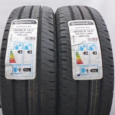 2x Continental VanContact Eco 195/65 R16C 104/102 Été 2021 NEUF - Photo 1/4