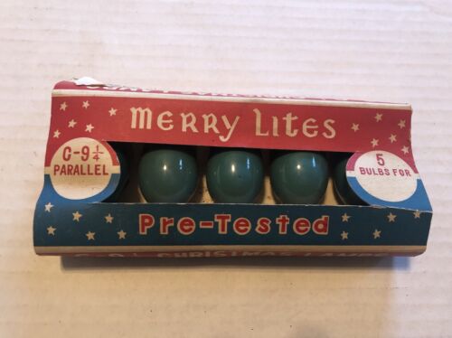 Vintage C-9.25 Christmas Lamps 5- Pack Blue/green Lights - Picture 3 of 5