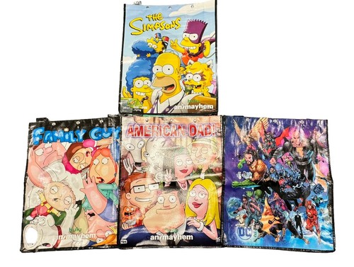 2022 2023 SDCC Comic Con Reusable Backpack Bag - Lot of 5 Simpsons Family Guy - Picture 1 of 6