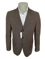 Confitalia men's jacket, brown striped DROP 6 in pure cotton, 70 discount.