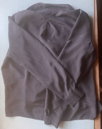 Hobbs charcoal grey silk wrap shirt, sz 18, GC, lightweight summery jacket - Picture 14 of 17