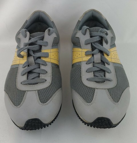Calvin Klein Race Sneakers Mens 10.5 M Gray With Yellow Stripe - Picture 4 of 6