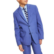 TOMMY HILFIGER Big Boys Textured and Stretch Suit Jacket Medium Blue Size 18