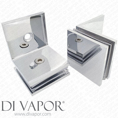 Sourcing Map Lot De 2 Pinces à Verre Carrées En Acier Inoxydable à 90 Degrés Pour Porte De Douche De 8 à 12 Mm D'épaisseur, Argent Brillant