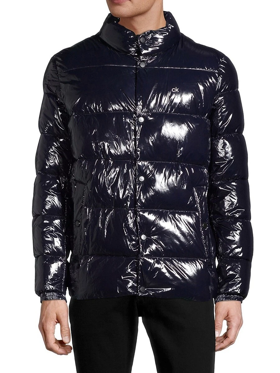 New Mens Calvin Klein True Navy Quilted Water Resistant Puffer Jacket Size L