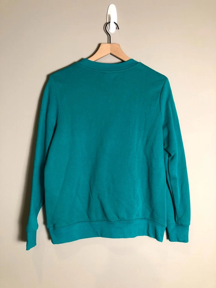 Sudadera Navidad Bordada Pájaro Cardinal Teal Ediciones Vacaciones Mujer M Foto 2 de 4