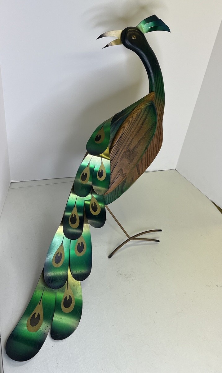 ★Original ART  ‘Peacock’ 1965 Vintage MASKETEERS, INC PEACOCK Wood & Metal Mid Century Wall