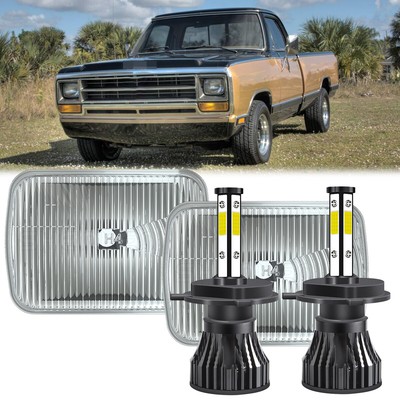 Pair 5x7'' 7x6'' 100W LED Headlights Hi/Lo Beam For Dodge D150 D250 D350 Ram 50 H4