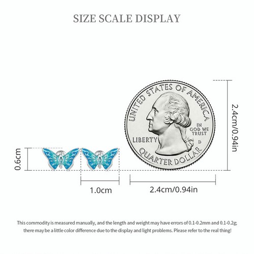 Neu S925 Sterling Silber Damen Ohrringe Plattierung Schmetterling Ohrringe - Picture 10 of 13