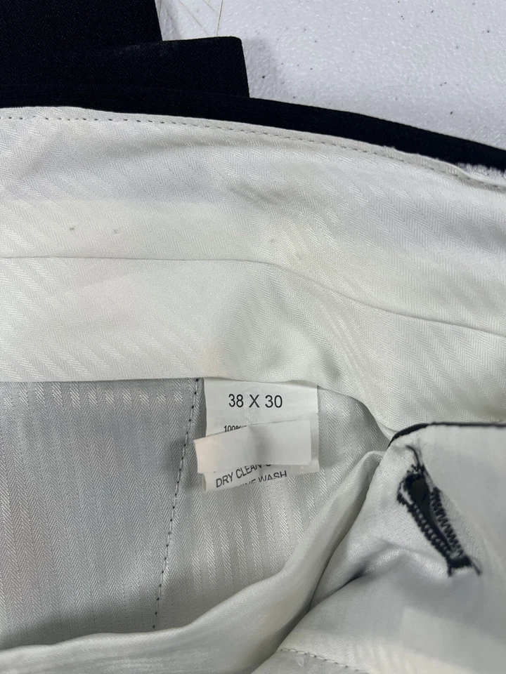 LOTE DE 2 Calças sociais masculinas sob medida Louis Raphael 38x30, frente plana, carvão - Imagem 3 de 4