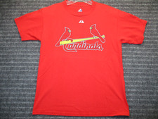 St. Louis Cardinals Albert Pujols Shirt Youth Size L Large Majestic Red T Shirt