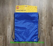 LEGO® Drawstring Bag Blue Storage Carrying Bag Backpack Blue Brick Design 16x13