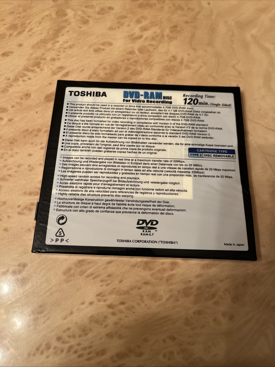 DVD-RAM Toshiba Video Recording 120min 4.7GB Type 2 Sealed | eBay