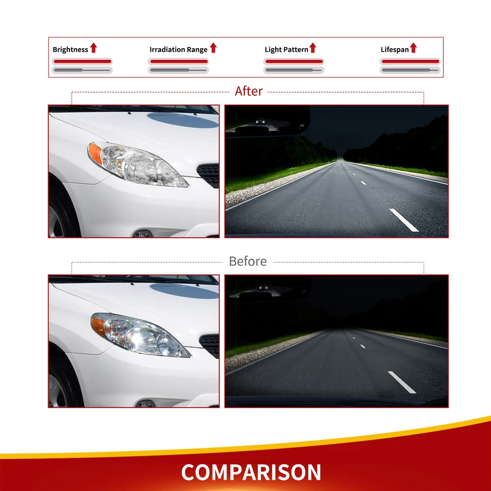 Faros cromados para Toyota Matrix Base XR XRS 03-08 2003-2008 faros diestros+derechos Foto 3 de 4