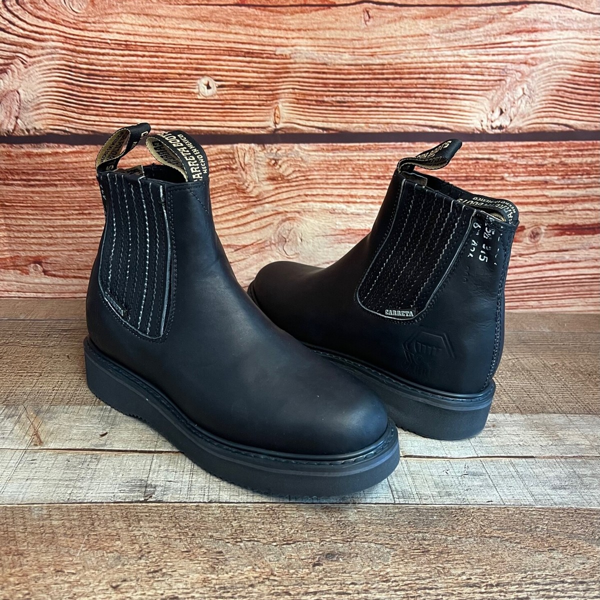 Men Light Weight PULL ON Leather Ankle Round Toe Half WORK  display picture 3