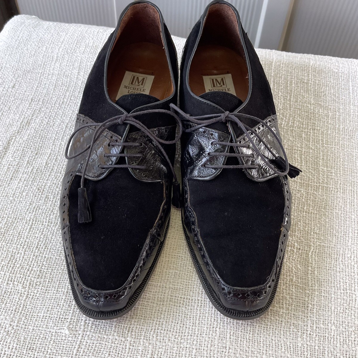 MICHELE LOISI GORGEOUS MENS OXFORDS CROC/SUEDE ITALY 11D | eBay