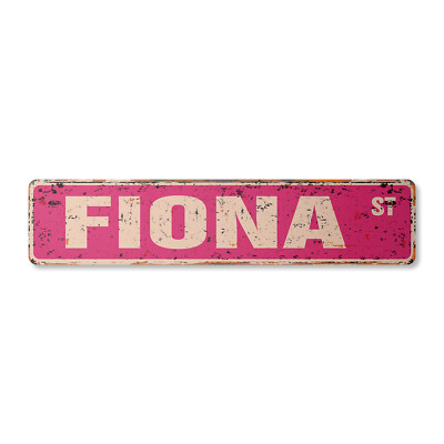 FIONA Vintage Street Sign Childrens Name Room Metal Sign