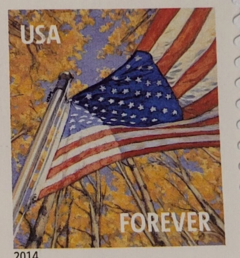 U.S. Postage ~  Forever A Flag Stamp ~  Seasons/Autumn ~ Posted ~ 2014 ~ P19 - Image 4 of 4