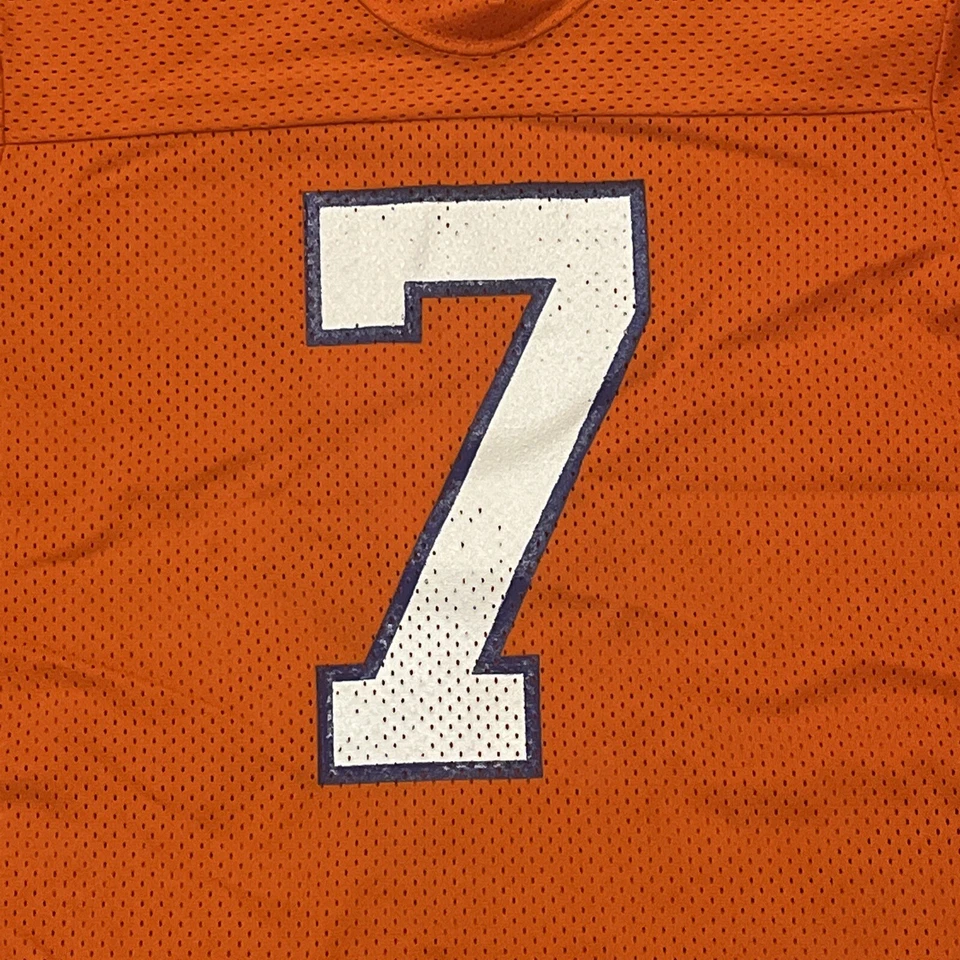Camiseta Denver Broncos John Elway Grande Tejida Arena De Colección Naranja Para Hombre Foto 3 de 4