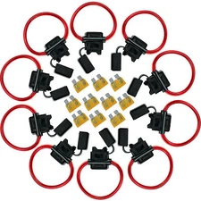 5 Pack 14 Gauge Inline ATC Fuse Holder +5 AMP Fuse & Cover New Car Truck Install