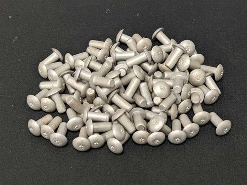 100 #5 1/8 brazier head aluminum RIVETS 3/8 length aircraft parts lot - Picture 3 of 3
