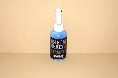 Metal Head 2 Paint Marker Blue 2 Oz Auto Salvage Industrial Junk Yard Crafts