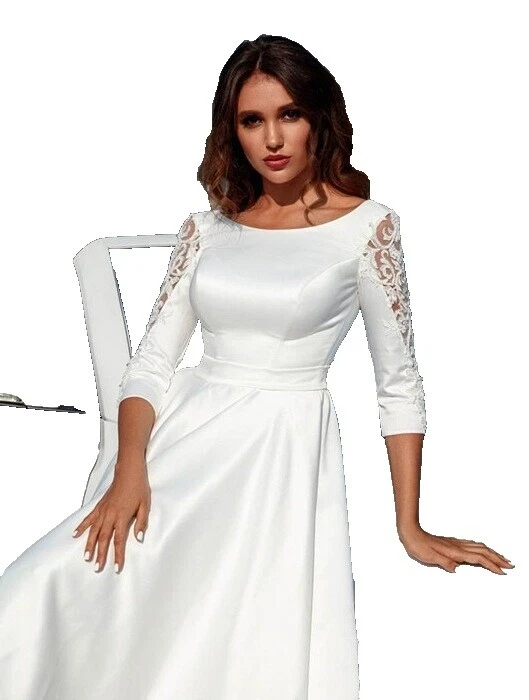 Lace Satin Short Wedding Dresses