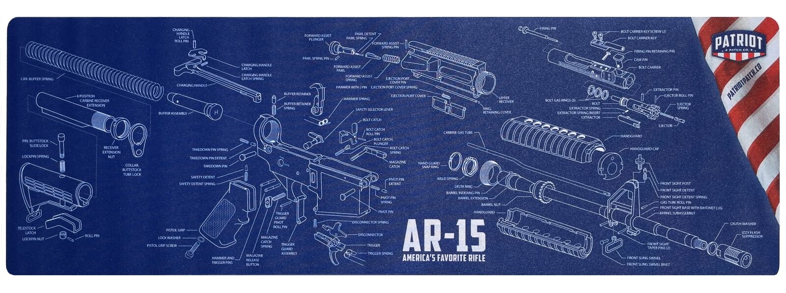 Patriot Patch Co. - AR-15/M4 Rifle Cleaning Mat/Mouse Pad