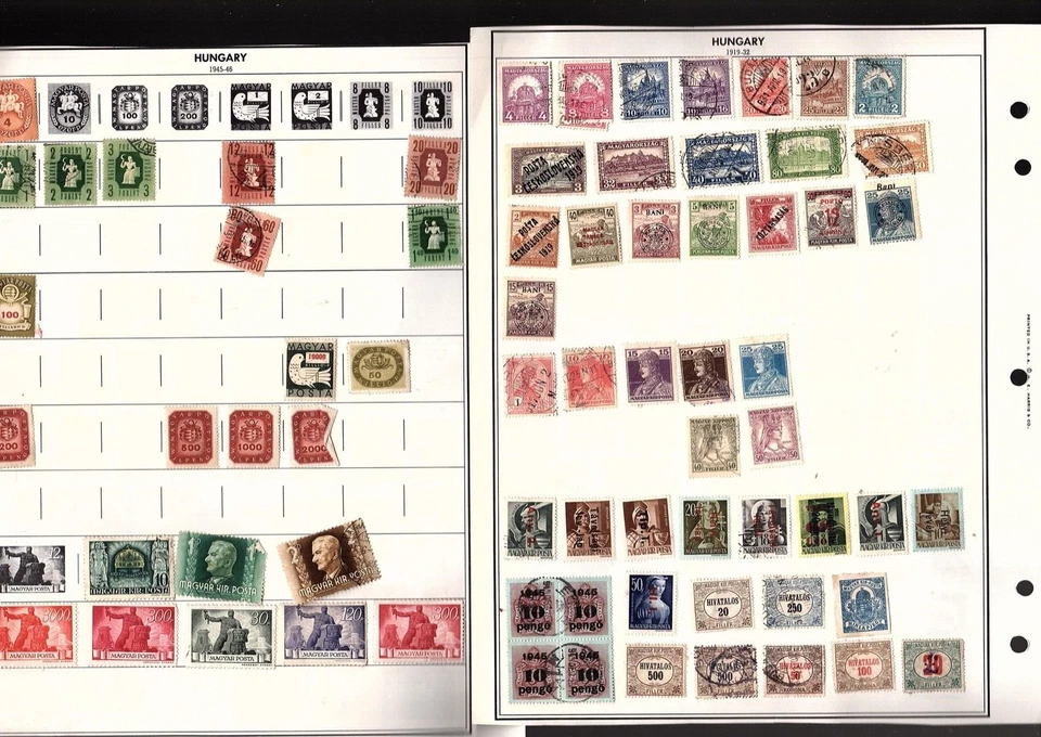 Selos da Hungria 1800 a 1960 mh usados páginas de álbuns OVERPRINT 980+ selos (MB31 - Imagem 2 de 4