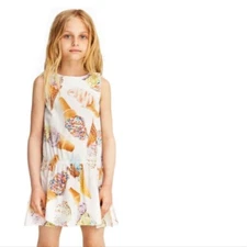 Molo Girls Sleeveless Catalina Ice Cream Cones Sprinkles White Dress Size 13/14