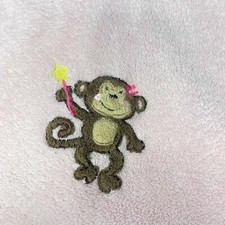 Baby Starters Pink Blanket Brown Monkey Wand Flower Fleece Lovey Security
