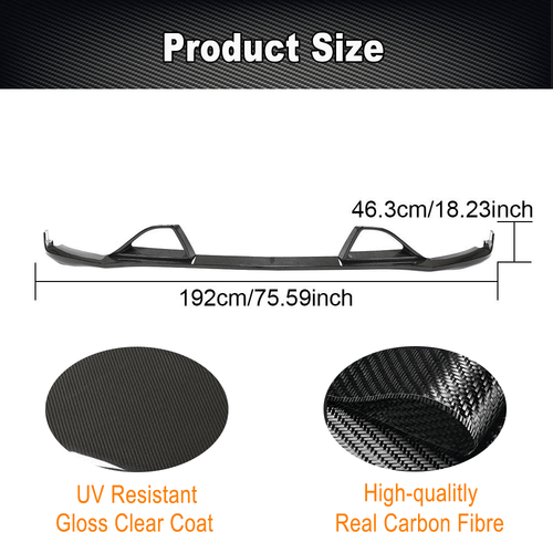 REAL CARBON Front Bumper Lip Spoiler For Mercedes Benz GLE W166 GLE63 15-19 - Picture 7 of 11