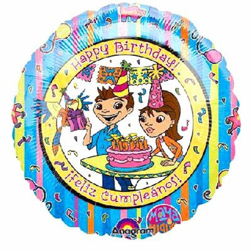 Ramo de globo Mylar Maya y Miguel feliz cumpleaños Feliz Compleanos de 18 - Imagen 2 de 7