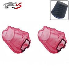 2 X Universal Water Guard Cold Air Intake Pre-filter Cone Filter Cover Dustproof