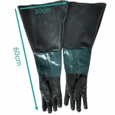 1 Pair of 60Cm Sandblasting Gloves for Sandblasters, Lined for Non-Slip Grip