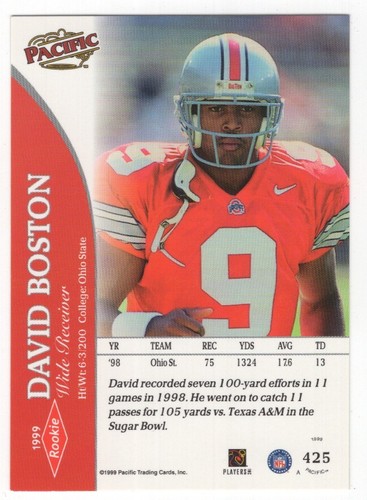 1999 Pacific Football Set Break - Cards #226-450 Pt.2 - 第 339/373 張圖片