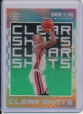 DAMIAN LILLARD 2019-20 PANINI ILLUSIONS CLEAR SHOTS EMERALD PARALLEL ACETATE