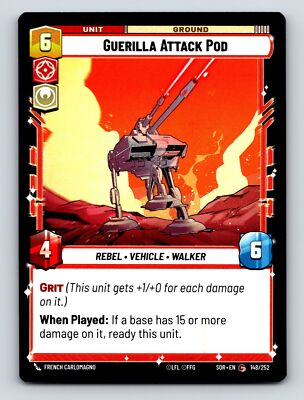 Aggression Heroism Guerilla Attack Pod Rebel Vehicle Walker Unit 6C 6H 4P