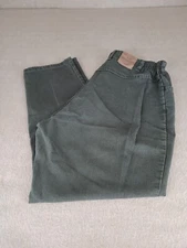 Lee Sage Green High Waist Tapered Leg Denim Jeans 22 W Med Actual 33x30 Vtg 