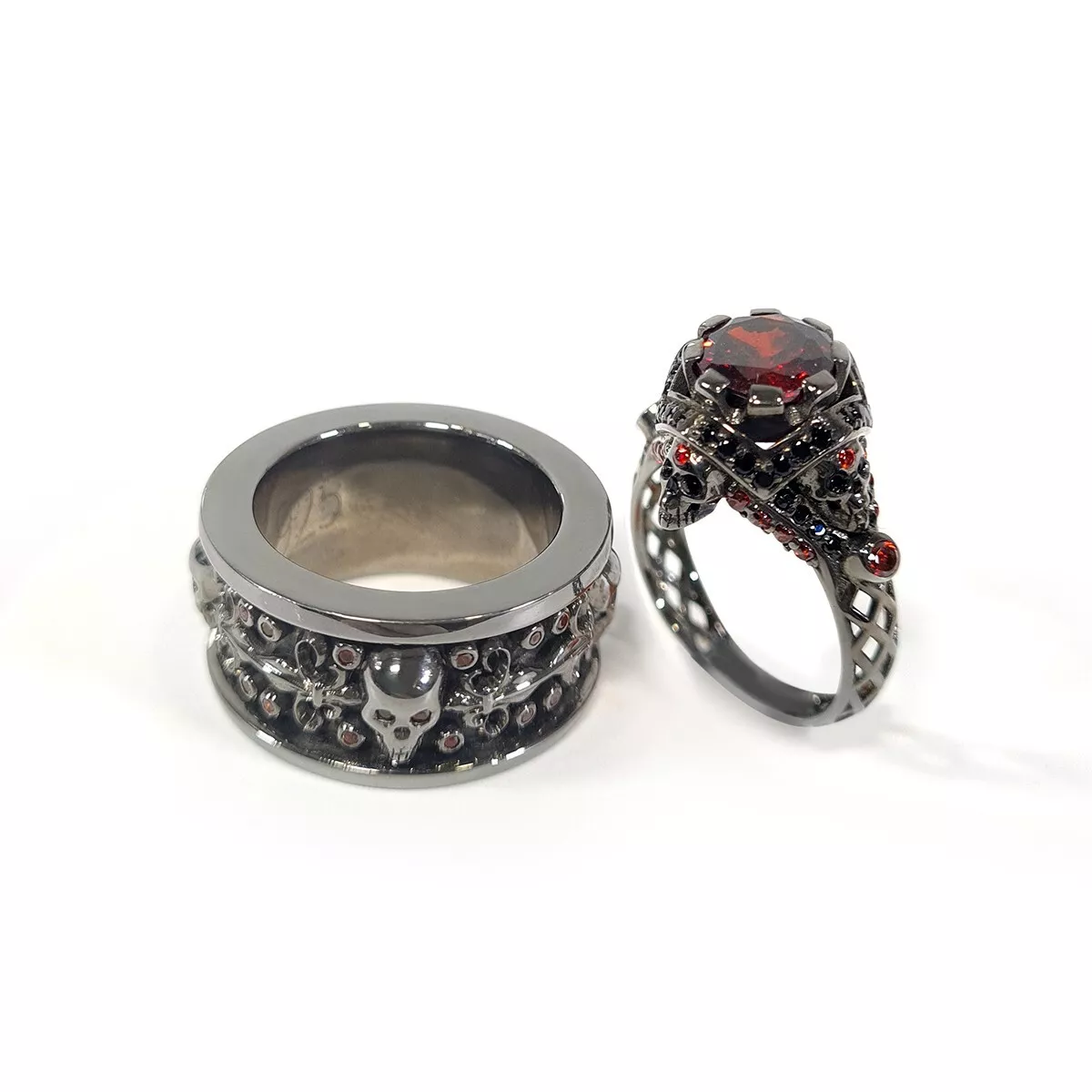 Skull wedding hotsell band sets