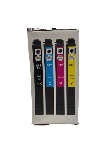 EPSON T812XL-BCS Ink Cartridges (Black, Cyan, Magenta, Yellow) EXP: 10/2027 - Picture 2 of 4