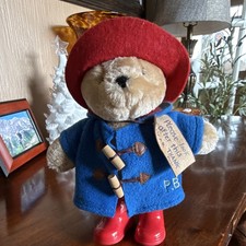 Paddington Bear Plush Toy with Red Hat, Blue Coat, Red Boots, PB Tag, Licensed