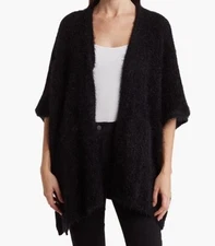 Melrose and Market Women's Black Cozy Ruana One Size New NWT Soft Fabric