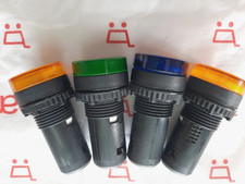 Baco Five (4) Pilot Lights L20SA - 1 Green, 1 Blue, 2 Amber 22mm 120V Bulbs NEW