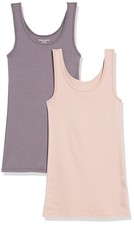 Damen Tanktop 2er-Pack S Schmale Passform Mauve/Zartrosa Amazon Essentials