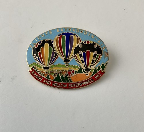 Hot Air Balloon Pin Vintage Enameled 