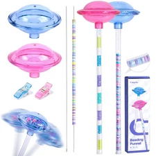 2 Pack Bead Funnel for Clay Beads Bracelet Making, Bead Spinner Maker Kit wit...