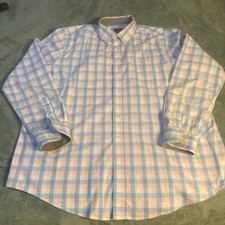 George Men  s Button Down Dress Shirt - Classic Fit, PLAID Classic Fit
