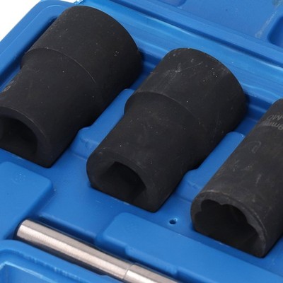 5x Bolt Extractor Kit 1/2in Drive Impact Lug Nut Remover Tool 17mm 19 SET